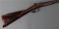 Lot 112 - A 19th century double barrel muzzle loading...