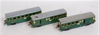 Lot 309 - 3x French Hornby postwar bogie green SNCF...