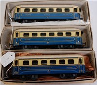 Lot 310 - 3x Jep postwar blue/cream SNCF bogie Pullman...