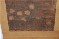 Lot 2459 - A cased set of three Chinese scroll paintings...