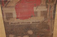 Lot 2459 - A cased set of three Chinese scroll paintings...