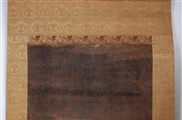 Lot 2459 - A cased set of three Chinese scroll paintings...