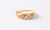 Lot 2541 - An early 20th century 18ct five stone diamond...