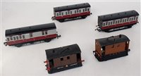 Lot 877 - 2 white metal tram locomotives one as LNER the...