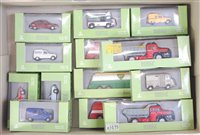 Lot 969 - Thirteen Norev (French) HO road vehicles, mix...