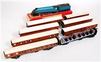 Lot 976 - Loco and coaches, Hornby Dublo 2-rail A4 loco...