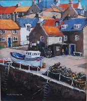 Lot 263 - Nigel Grounds (b.1962) - Crail Harbour, oil on...