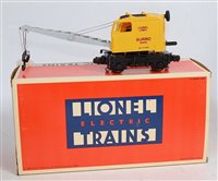 Lot 381 - Lionel operating Burro crane no. 18402 with...