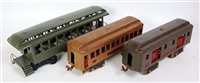 Lot 466 - 3 x standard GI bogie coaches including olive...