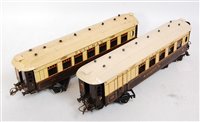 Lot 583 - Two Hornby no 2 special Pullman coaches; 1930...
