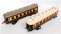 Lot 585 - Two no 2 Hornby coaches, 1928-30 Wagon-Lits,...