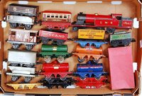 Lot 594 - Large tray of 17 mainly Hornby items, pre-war...