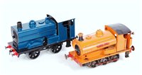 Lot 600 - Two clockwork locos, Bonzone 0-6-0 orange tank...