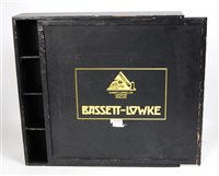 Lot 573 - Home made wooden box painted black, stencilled...