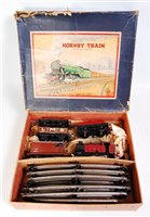 Lot 576 - 1947-8 Hornby no 201 tank goods set LMS...