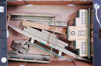 Lot 780 - Hornby Dublo pre-war wooden stations, green...