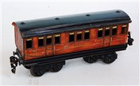 Lot 496 - Marking for Gamages short bogie teak GNR...