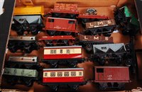 Lot 563 - Large tray containing 15 post-war wagons...