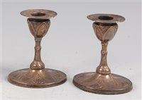 Lot 106 - A pair of Art Nouveau silver squat...
