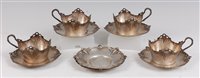 Lot 114 - A set of four WMF Art Nouveau white metal...