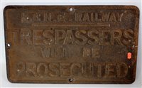 Lot 20 - Small cast iron L&NE Railway (Great Eastern...