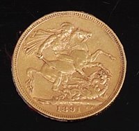 Lot 2040 - Great Britain,1891 gold full sovereign,...