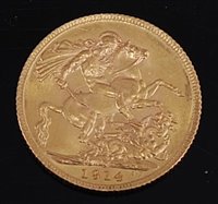 Lot 2043 - Great Britain, 1914 gold full sovereign,...