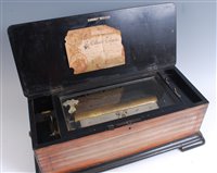 Lot 1244 - A late 19th century Swiss music box, the...