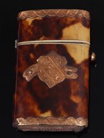 Lot 1247 - A 19th century tortoiseshell and yellow metal...