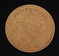 Lot 2046 - Hungary, 1894 gold 10 Korona, standing figure...