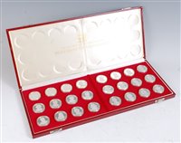 Lot 2056 - Cased set of 24 silver medallions 'Pioneers of...