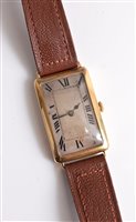 Lot 1230 - An early 20th century gentleman's 18ct tank...