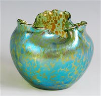 Lot 83 - An early 20th century Loetz iridescent green...