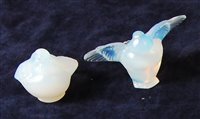 Lot 78 - Two Sabino Art Deco opalescent glass dove...