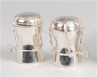 Lot 124 - A pair of contemporary silver novelty salt and...