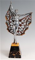 Lot 227 - An Art Deco polished and chromed metal figure...