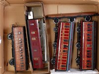 Lot 454 - Tray containing four kit built coaches...