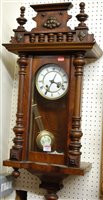 Lot 1163 - A late 19th century Continental walnut cased...