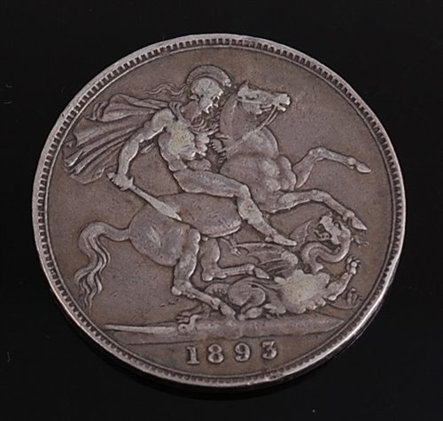 Lot 2010 - Great Britain, 1893 crown, Victoria veil head,...