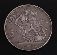 Lot 2010 - Great Britain, 1893 crown, Victoria veil head,...