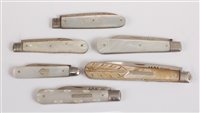 Lot 1249 - A George IV silver and mother of pearl pocket...