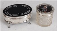 Lot 1123 - A George V silver and tortoiseshell inlaid...
