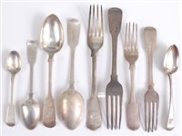Lot 1129 - A silver harlequin cutlery suite, in the...