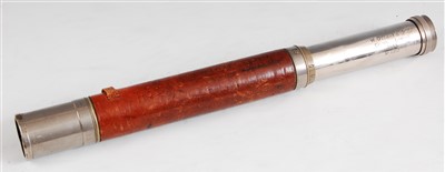 Lot 9 - A WW II leather clad single drawer telescope