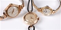 Lot 425 - Three lady's 9ct wristwatches to include...