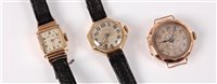 Lot 424 - A lady's 9ct cased wristwatch, London 1925,...
