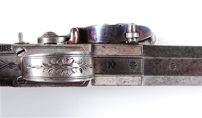 Lot 228 - A cased pair of 19th century travelling pistols