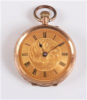 Lot 2552 - A lady's 9k fob watch, the round dial with...