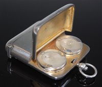 Lot 2036 - An Edwardian silver double sovereign vesta...