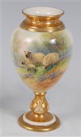 Lot 1044 - *A Royal Worcester porcelain ovoid pedestal...